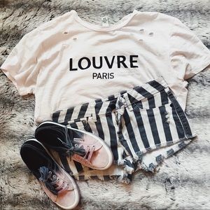 💫3 for $30 | Gray & White Stripped Shorts